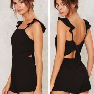 New Nasty Gal Karla Black Ruffle Romper